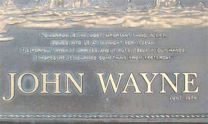 Gravestone John wayne, Wayne, Important things in life
