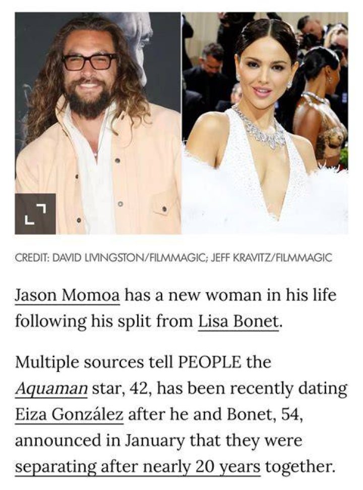 Jason Momoa Is Dating Eiza Gonz&aacute;lez After Lisa Breakup